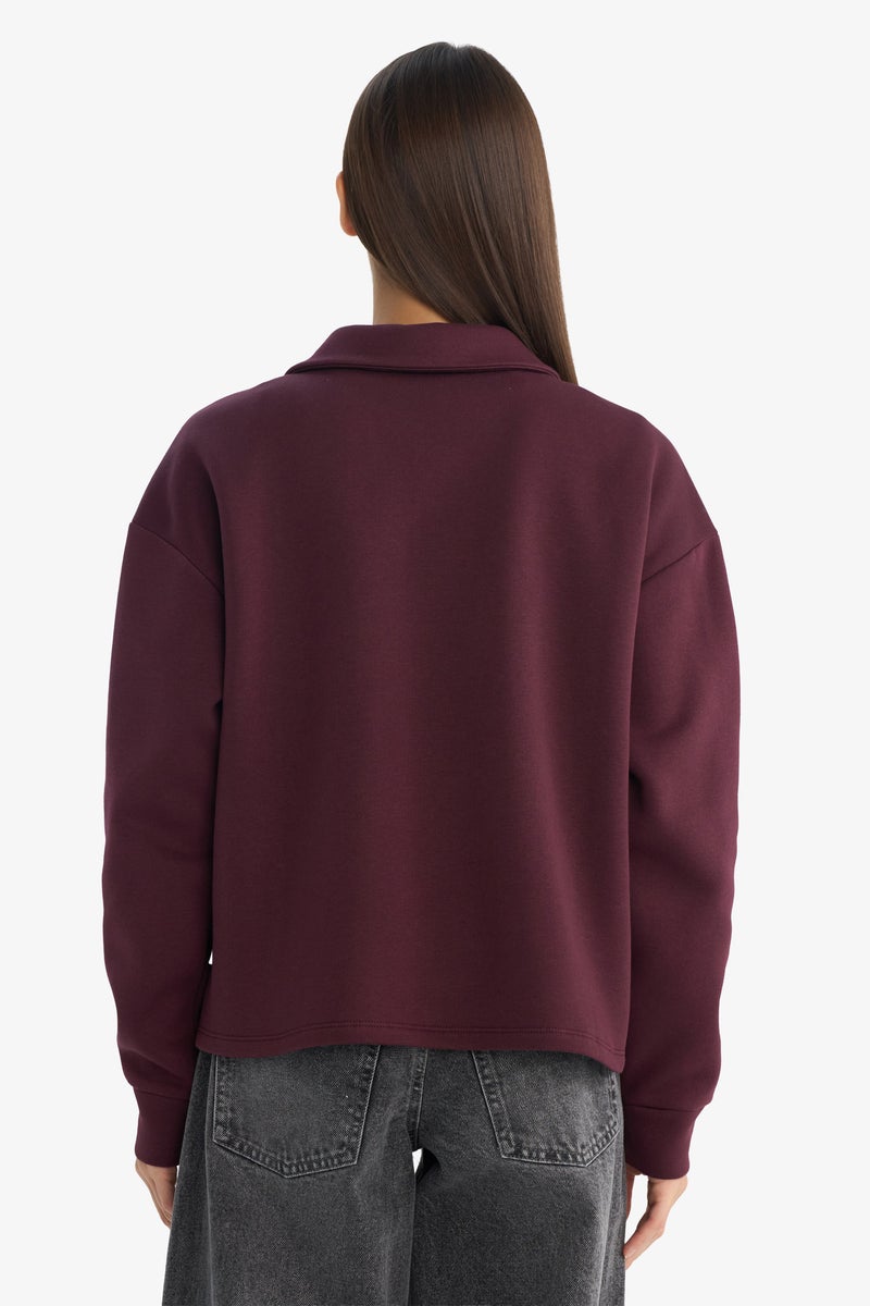 DeFacto Red Woman Oversize Printed Sweatshirt Casual - Image 5